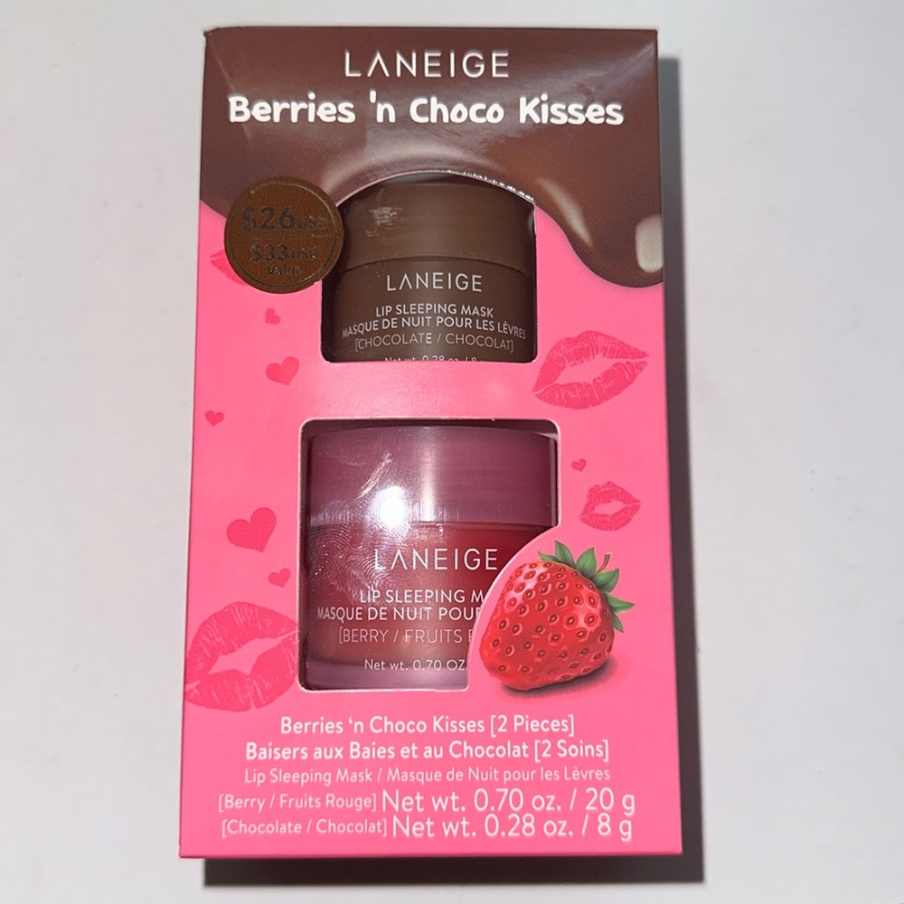 LANEIGE Lip Sleeping Mask BERRY CHOCOLATE Berries 'n Choco Kisses Duo NEW IN BOX